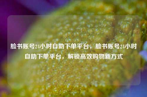 脸书账号24小时自助下单平台，脸书账号24小时自助下单平台，解锁高效购物新方式