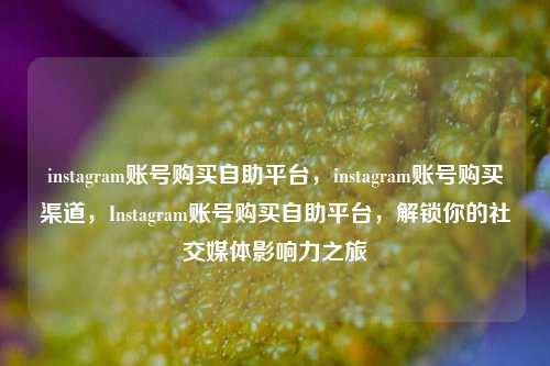 instagram账号购买自助平台，instagram账号购买渠道，Instagram账号购买自助平台	，解锁你的社交媒体影响力之旅  第1张