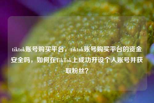 tiktok账号购买平台，tiktok账号购买平台的资金安全吗，如何在TikTok上成功开设个人账号并获取粉丝？
