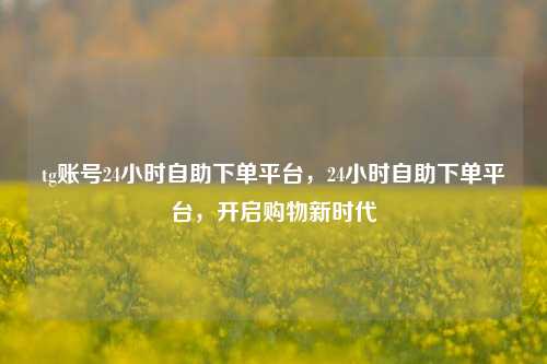 tg账号24小时自助下单平台，24小时自助下单平台，开启购物新时代