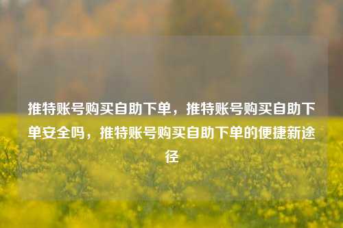 推特账号购买自助下单，推特账号购买自助下单安全吗，推特账号购买自助下单的便捷新途径