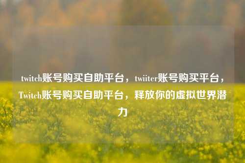 twitch账号购买自助平台，twiiter账号购买平台，Twitch账号购买自助平台，释放你的虚拟世界潜力