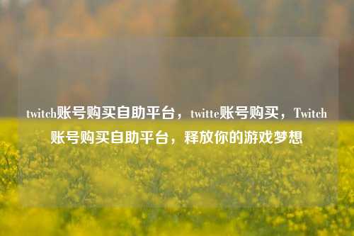 twitch账号购买自助平台，twitte账号购买，Twitch账号购买自助平台，释放你的游戏梦想