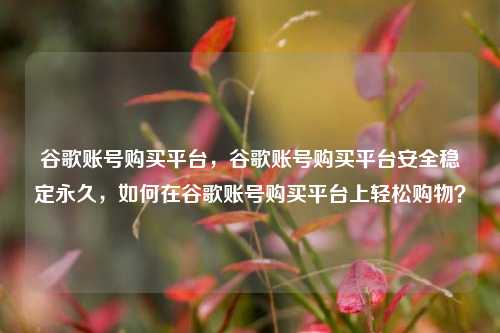 谷歌账号购买平台，谷歌账号购买平台安全稳定永久，如何在谷歌账号购买平台上轻松购物？