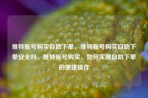推特账号购买自助下单，推特账号购买自助下单安全吗，推特账号购买，如何实现自助下单的便捷操作