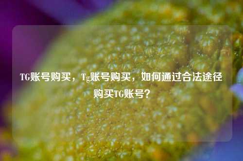 TG账号购买，Tg账号购买	，如何通过合法途径购买TG账号？  第1张