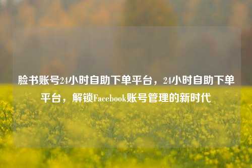 脸书账号24小时自助下单平台，24小时自助下单平台	，解锁Facebook账号管理的新时代  第1张