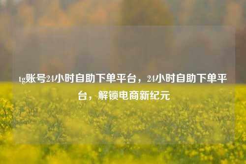tg账号24小时自助下单平台，24小时自助下单平台，解锁电商新纪元