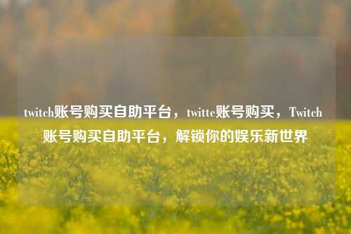 twitch账号购买自助平台，twitte账号购买，Twitch 账号购买自助平台，解锁你的娱乐新世界