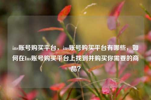 ins账号购买平台，ins账号购买平台有哪些，如何在Ins账号购买平台上找到并购买你需要的商品？