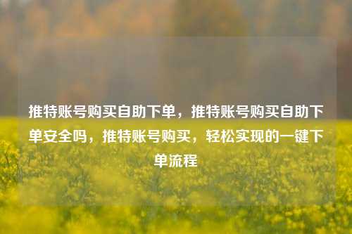 推特账号购买自助下单，推特账号购买自助下单安全吗，推特账号购买，轻松实现的一键下单流程