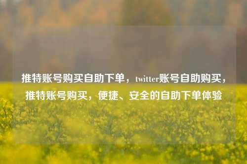 推特账号购买自助下单，twitter账号自助购买，推特账号购买，便捷、安全的自助下单体验