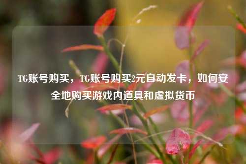 TG账号购买，TG账号购买2元自动发卡，如何安全地购买游戏内道具和虚拟货币