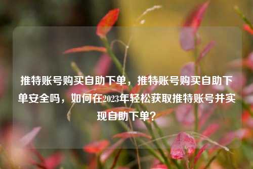 推特账号购买自助下单，推特账号购买自助下单安全吗，如何在2023年轻松获取推特账号并实现自助下单？