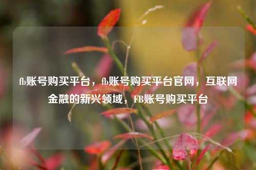 fb账号购买平台	，fb账号购买平台官网，互联网金融的新兴领域，FB账号购买平台  第1张
