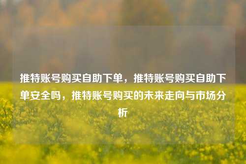 推特账号购买自助下单，推特账号购买自助下单安全吗，推特账号购买的未来走向与市场分析