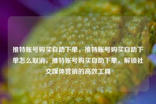 推特账号购买自助下单，推特账号购买自助下单怎么取消，推特账号购买自助下单，解锁社交媒体营销的高效工具