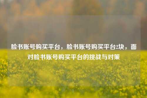 脸书账号购买平台，脸书账号购买平台2块，面对脸书账号购买平台的挑战与对策