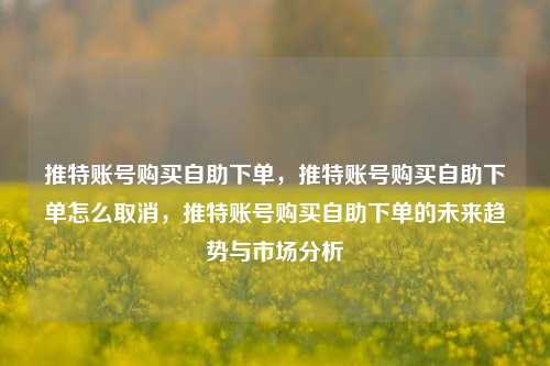推特账号购买自助下单，推特账号购买自助下单怎么取消，推特账号购买自助下单的未来趋势与市场分析