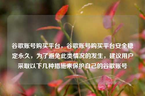 谷歌账号购买平台，谷歌账号购买平台安全稳定永久，为了避免此类情况的发生，建议用户采取以下几种措施来保护自己的谷歌账号