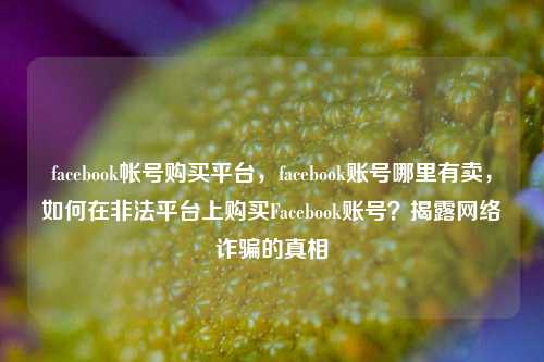 facebook帐号购买平台，facebook账号哪里有卖，如何在非法平台上购买Facebook账号？揭露网络诈骗的真相