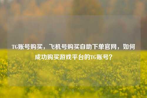 TG账号购买，飞机号购买自助下单官网，如何成功购买游戏平台的TG账号？