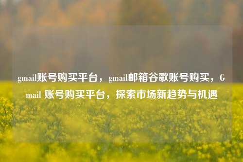 gmail账号购买平台	，gmail邮箱谷歌账号购买，Gmail 账号购买平台，探索市场新趋势与机遇  第1张