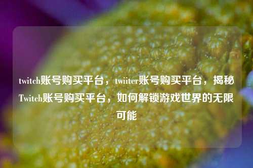 twitch账号购买平台，twiiter账号购买平台，揭秘Twitch账号购买平台	，如何解锁游戏世界的无限可能  第1张