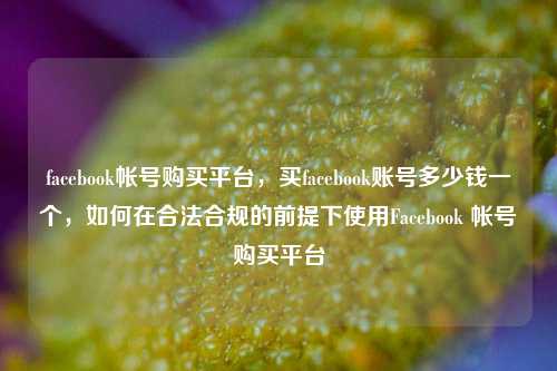 facebook帐号购买平台，买facebook账号多少钱一个，如何在合法合规的前提下使用Facebook 帐号购买平台