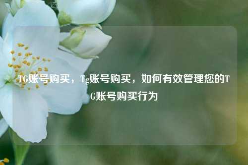 TG账号购买，Tg账号购买，如何有效管理您的TG账号购买行为