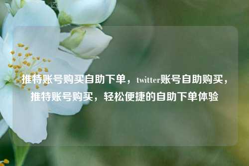 推特账号购买自助下单，twitter账号自助购买，推特账号购买，轻松便捷的自助下单体验
